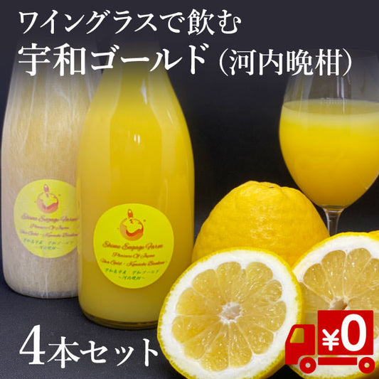 ワイングラスで飲む【宇和ゴールド】柑橘ジュース720ｍｌ×4本セット(直送送料無料）