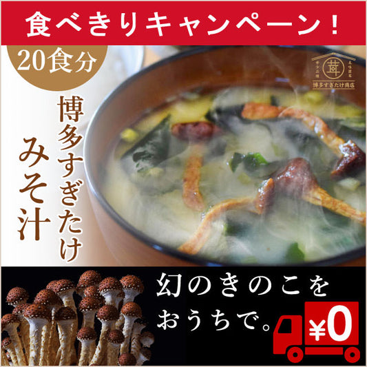 【幻のキノコ 】博多すぎたけ お湯をかけるだけで簡単お味噌汁/ 20食分（送料無料）