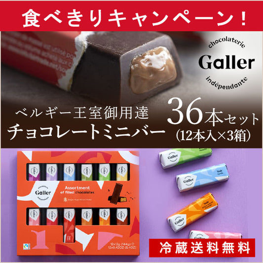 【ベルギー王室御用達】フレーバーミニチョコバー36本セット(12本入×3箱）【送料無料】