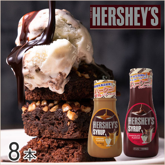 ＜みんな大好き!かけるだけ＞HERSHEY’S チョコ＆キャラメルシロップ 2種8本セット